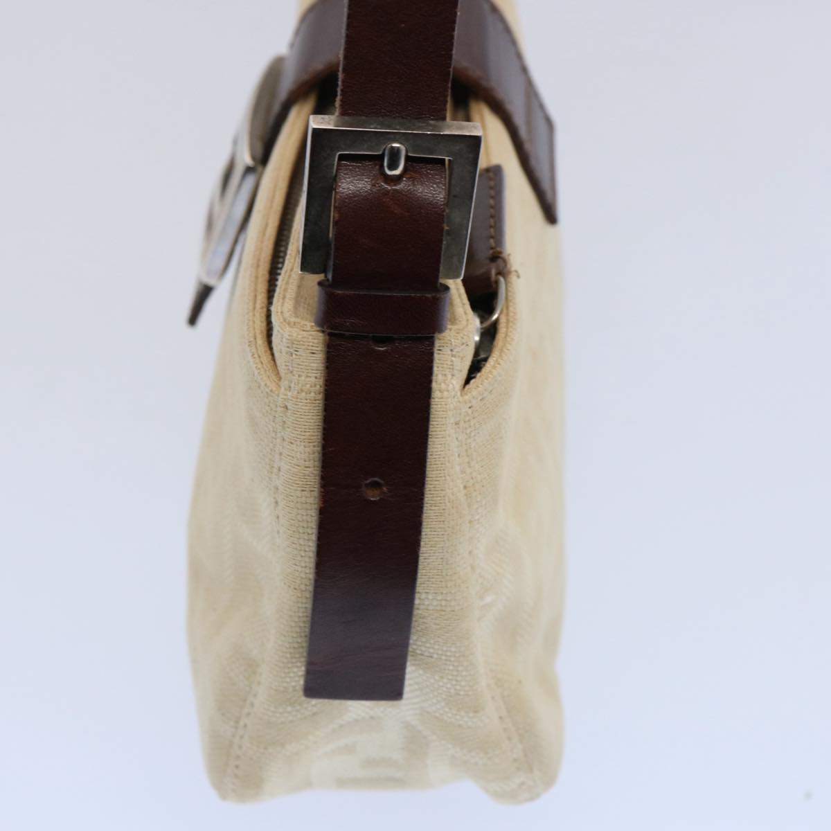FENDI Zucca Canvas Mamma Baguette Shoulder Bag Beigeep2732