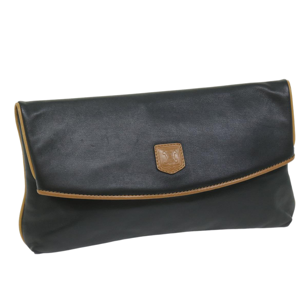 CELINE Clutch Bag Leather Black  ep2747