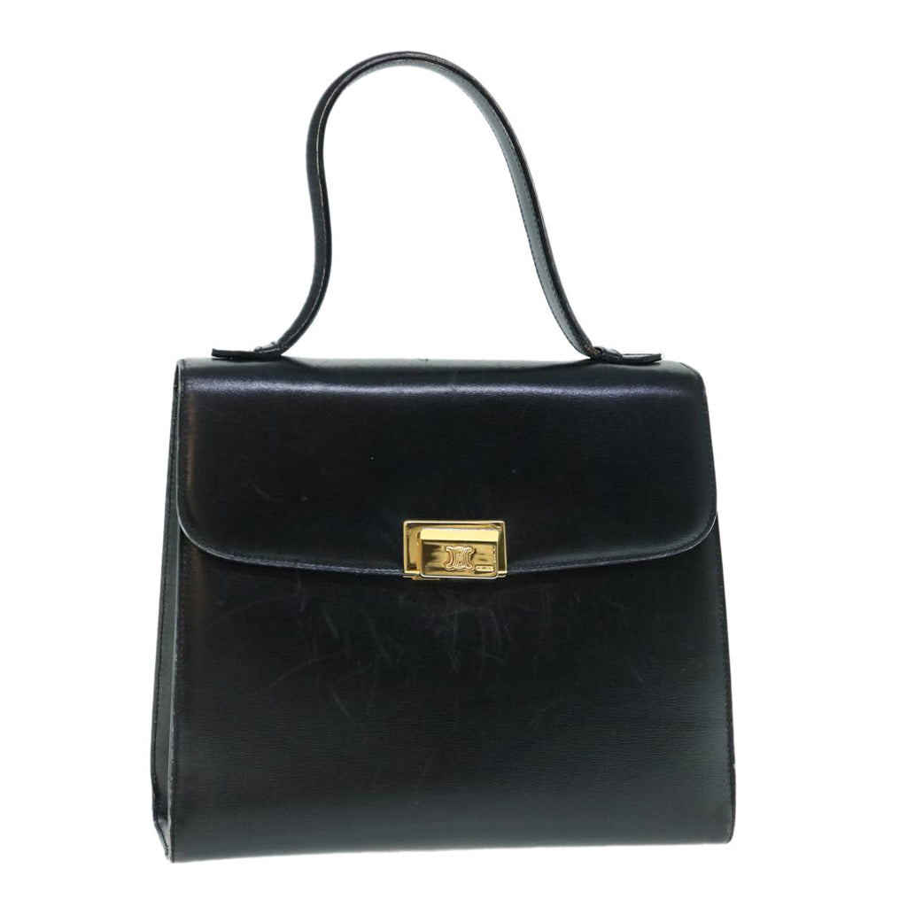 CELINE Hand Bag Leather Black  ep2763