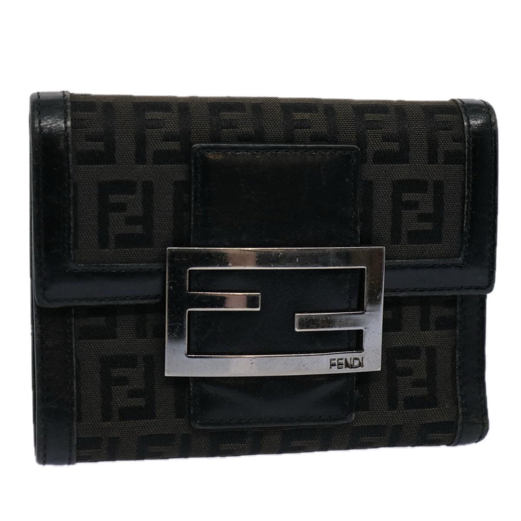 FENDI Zucchino Canvas Wallet Blackep2773