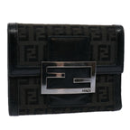 FENDI Zucchino Canvas Wallet Blackep2773