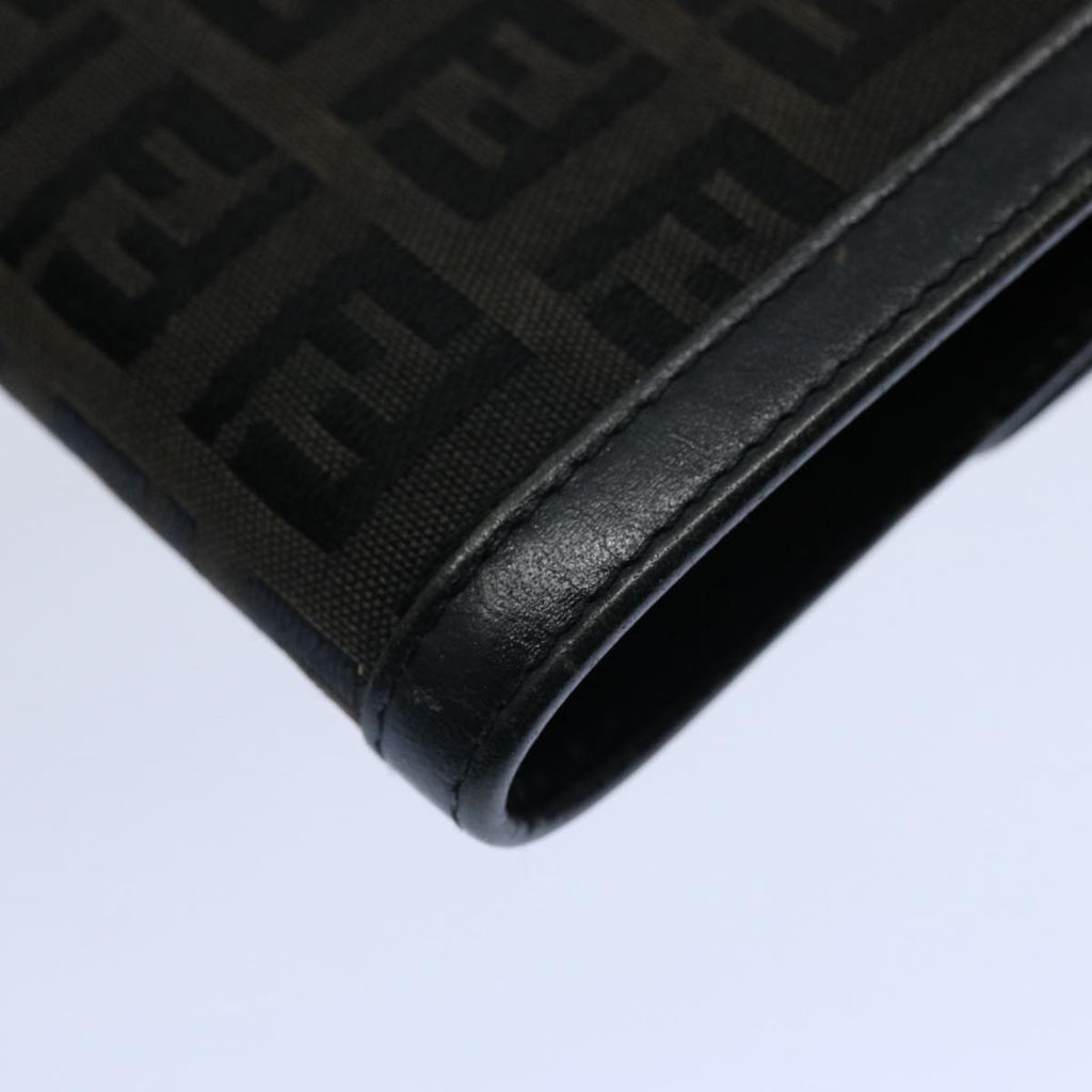 FENDI Zucchino Canvas Wallet Blackep2773