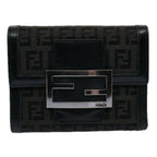 FENDI Zucchino Canvas Wallet Blackep2773