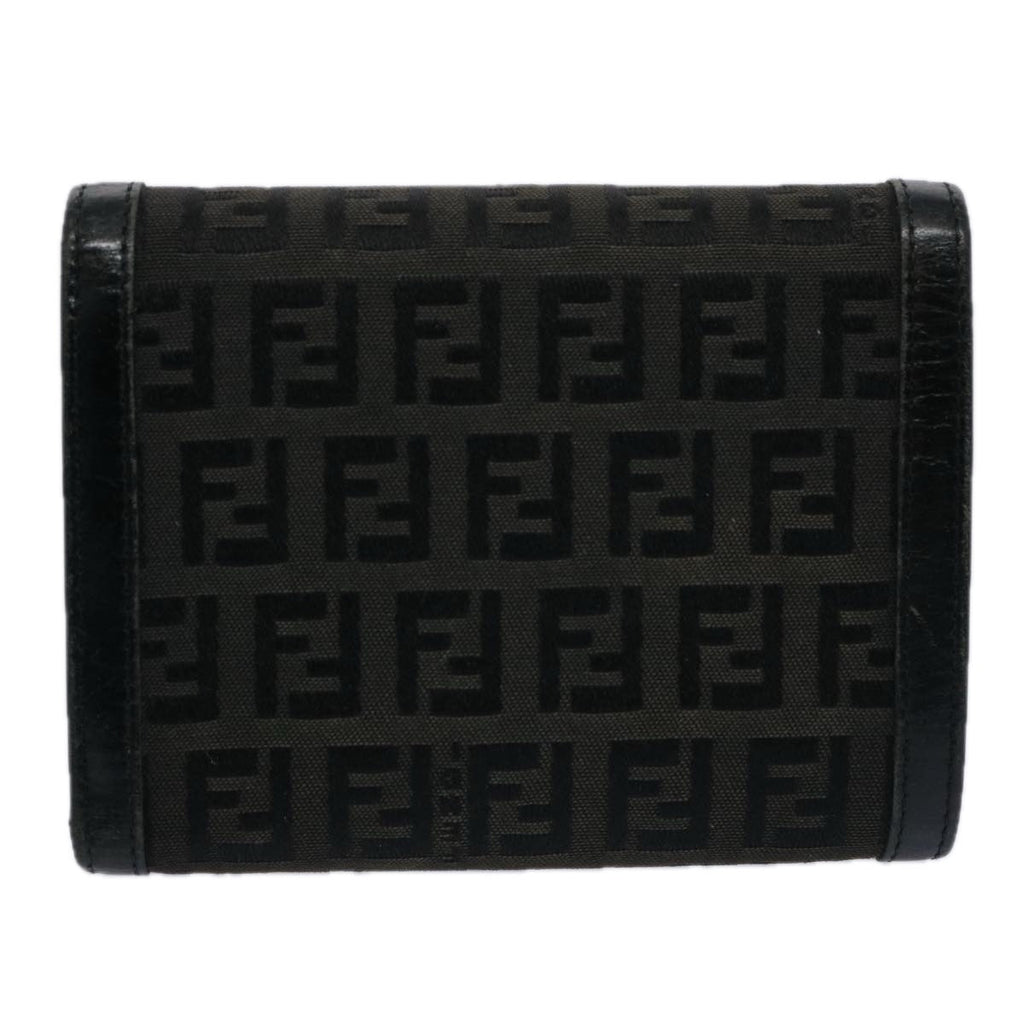 FENDI Zucchino Canvas Wallet Blackep2773