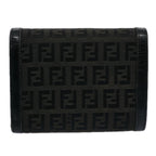 FENDI Zucchino Canvas Wallet Blackep2773