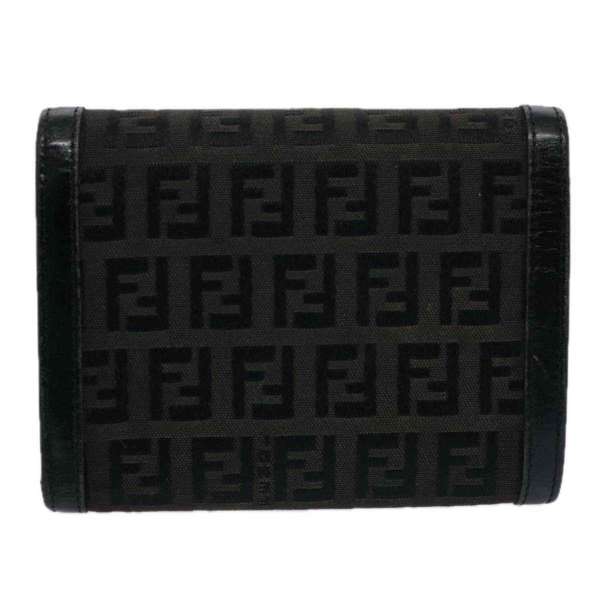 FENDI Zucchino Canvas Wallet Blackep2773