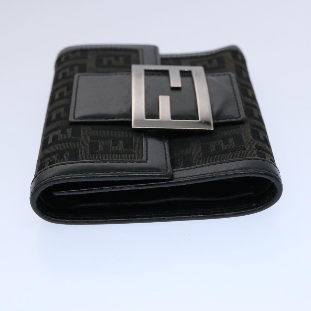 FENDI Zucchino Canvas Wallet Blackep2773