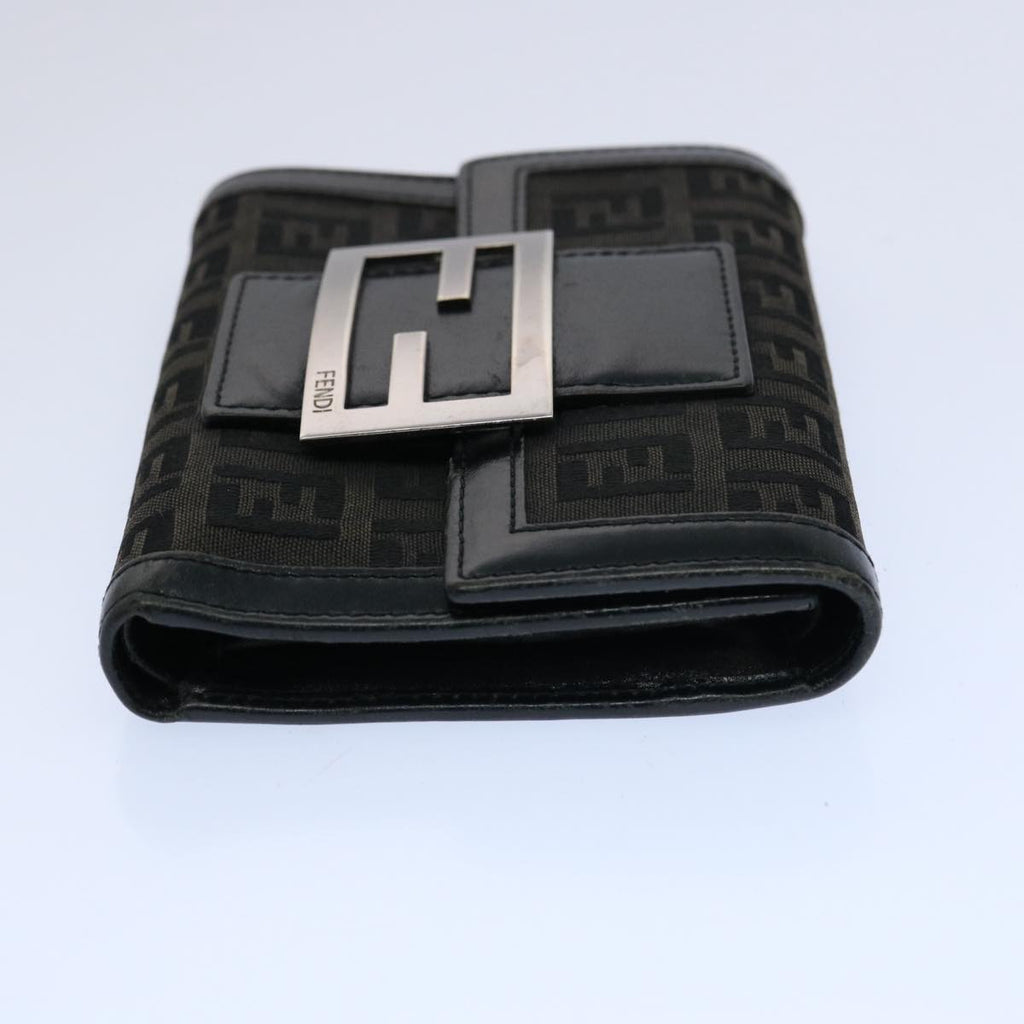FENDI Zucchino Canvas Wallet Blackep2773
