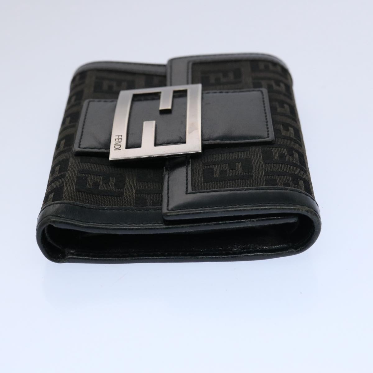 FENDI Zucchino Canvas Wallet Blackep2773