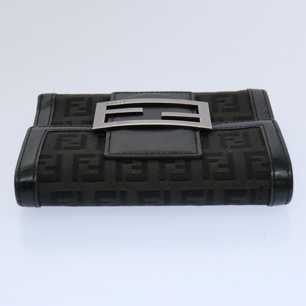 FENDI Zucchino Canvas Wallet Blackep2773