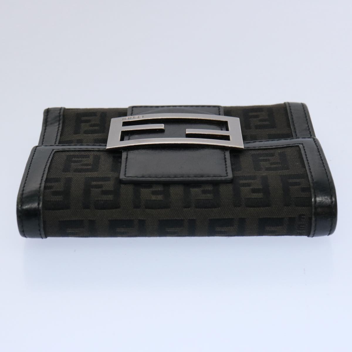 FENDI Zucchino Canvas Wallet Blackep2773