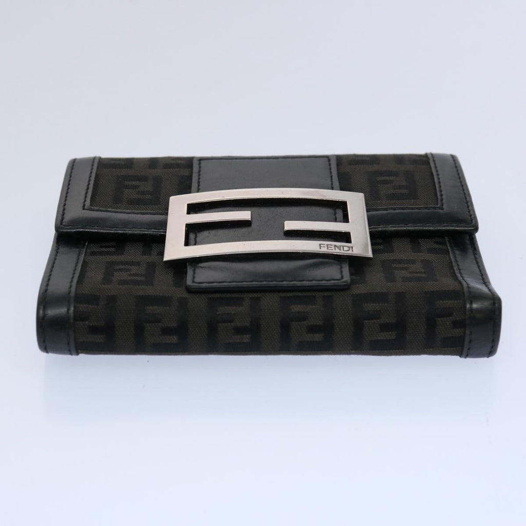 FENDI Zucchino Canvas Wallet Blackep2773