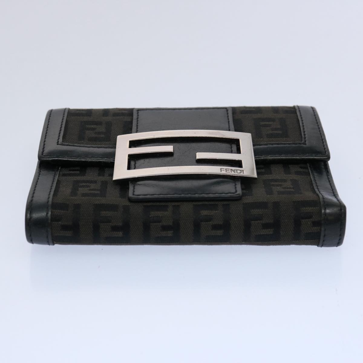 FENDI Zucchino Canvas Wallet Blackep2773