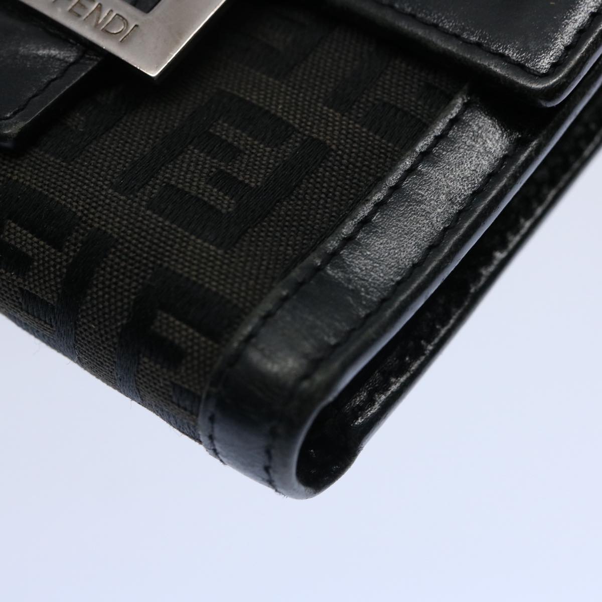FENDI Zucchino Canvas Wallet Blackep2773