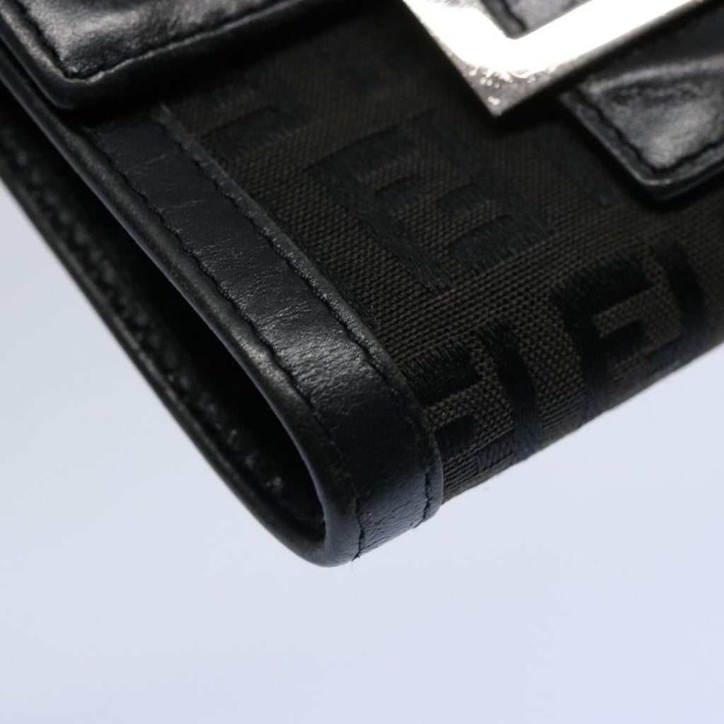 FENDI Zucchino Canvas Wallet Blackep2773