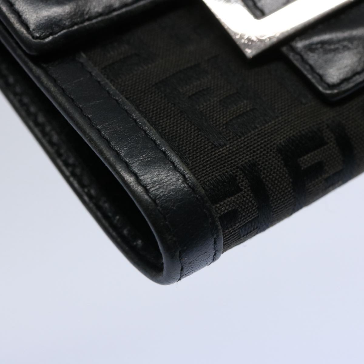FENDI Zucchino Canvas Wallet Blackep2773