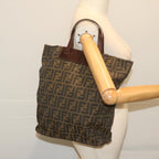 FENDI Zucca Canvas Tote Bag Black Brownep2809
