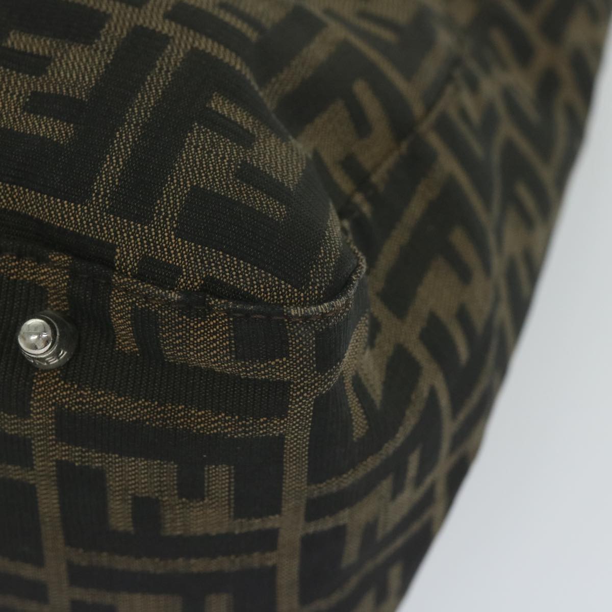 FENDI Zucca Canvas Hand Bag Black Brownep2812