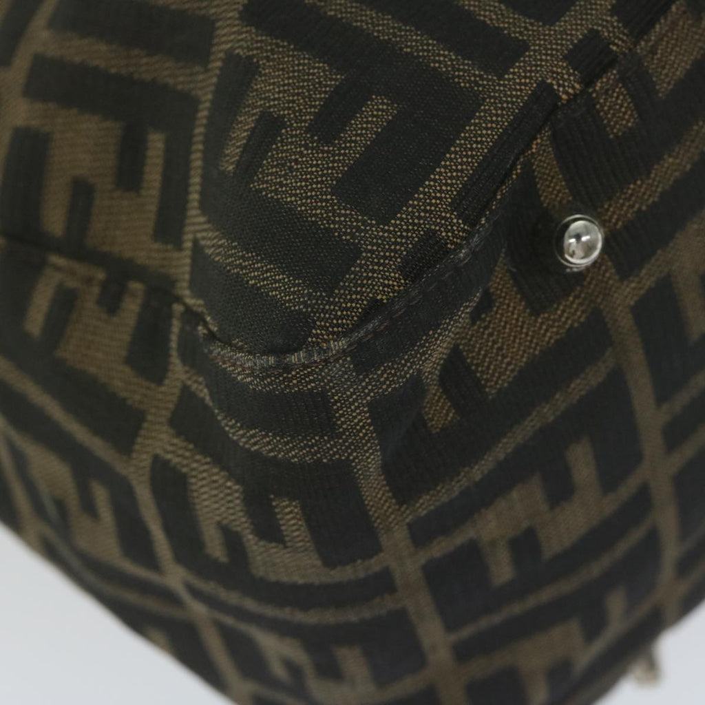 FENDI Zucca Canvas Hand Bag Black Brownep2812