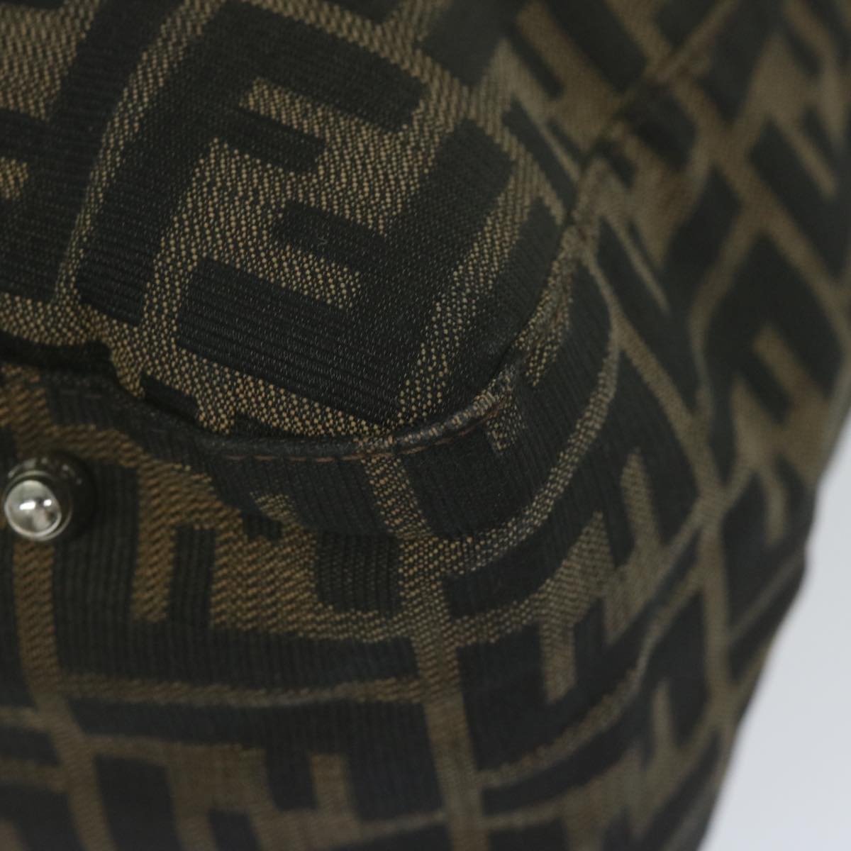 FENDI Zucca Canvas Hand Bag Black Brownep2812