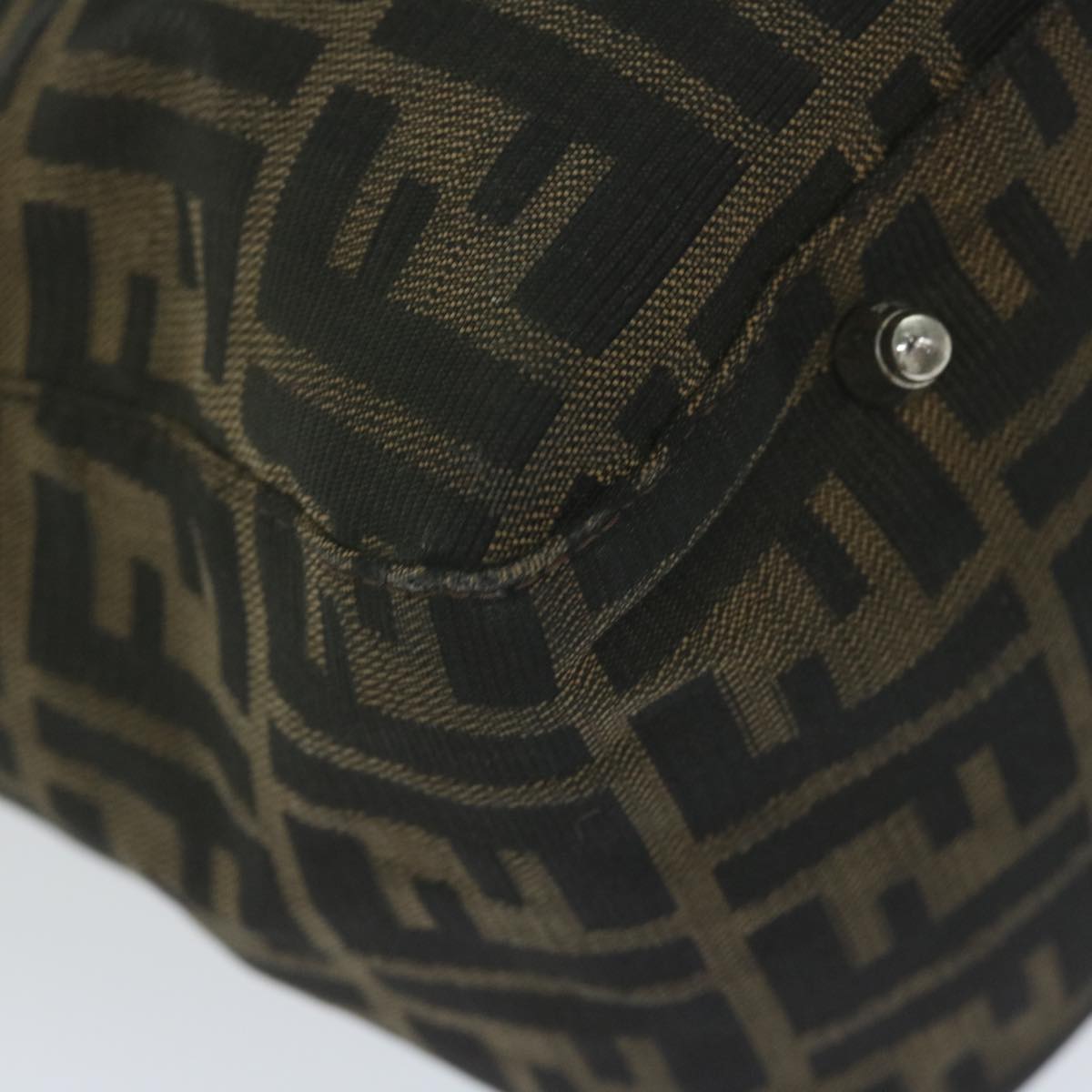 FENDI Zucca Canvas Hand Bag Black Brownep2812