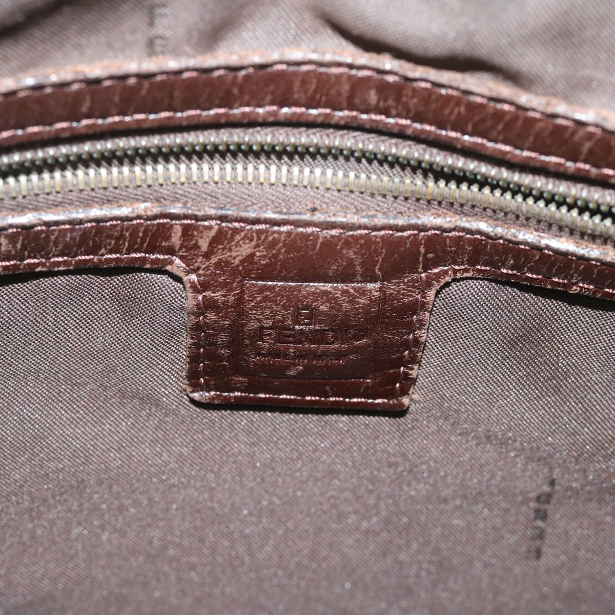 FENDI Zucca Canvas Hand Bag Black Brownep2812