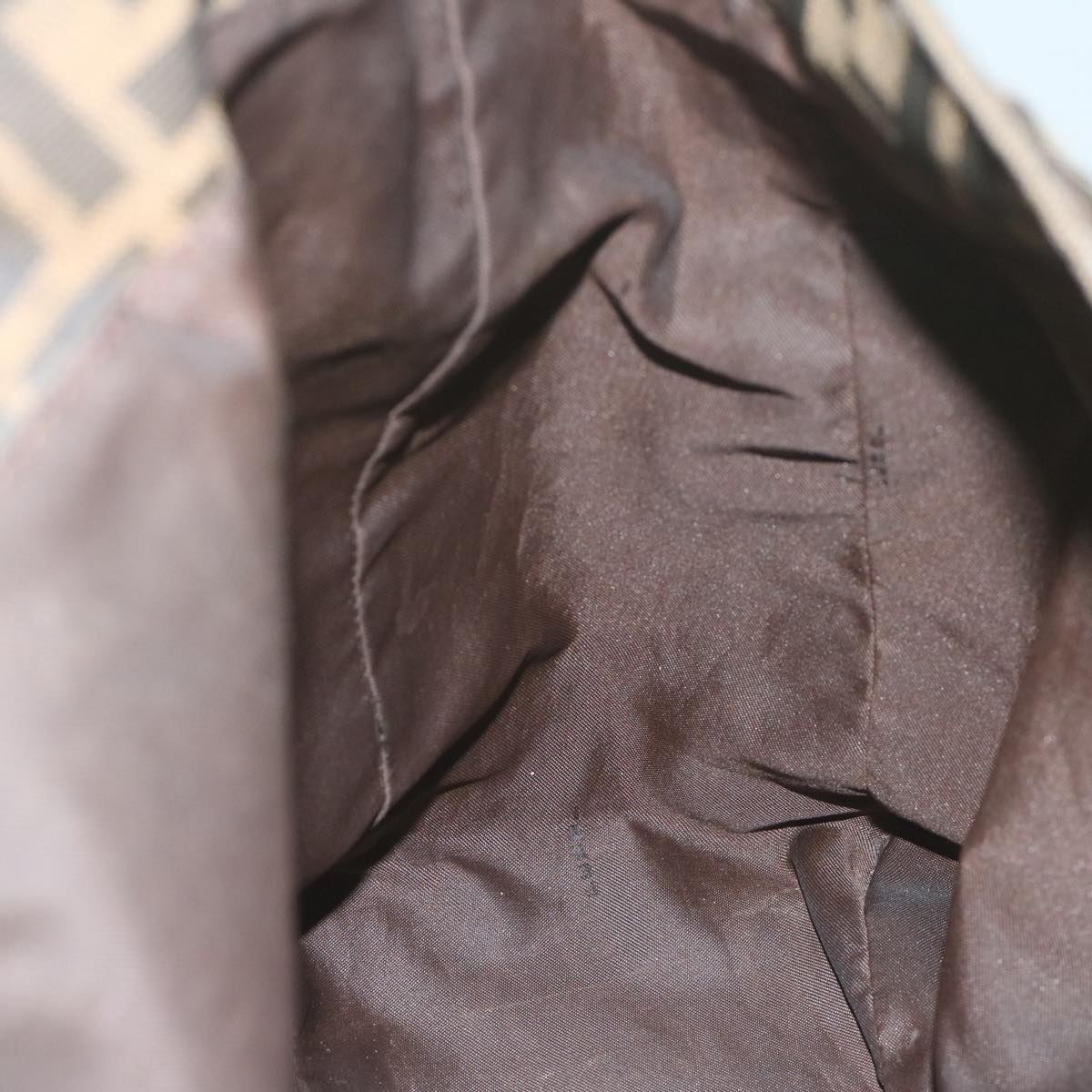 FENDI Zucca Canvas Hand Bag Black Brownep2812