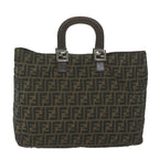 FENDI Zucca Canvas Hand Bag Black Brownep2812