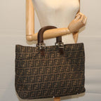 FENDI Zucca Canvas Hand Bag Black Brownep2812