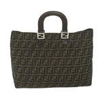 FENDI Zucca Canvas Hand Bag Black Brownep2812