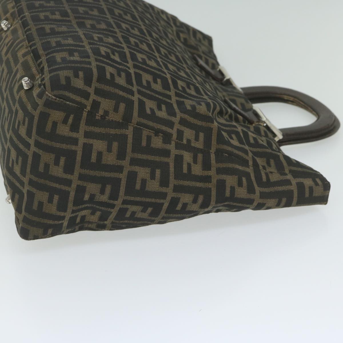 FENDI Zucca Canvas Hand Bag Black Brownep2812