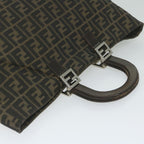 FENDI Zucca Canvas Hand Bag Black Brownep2812