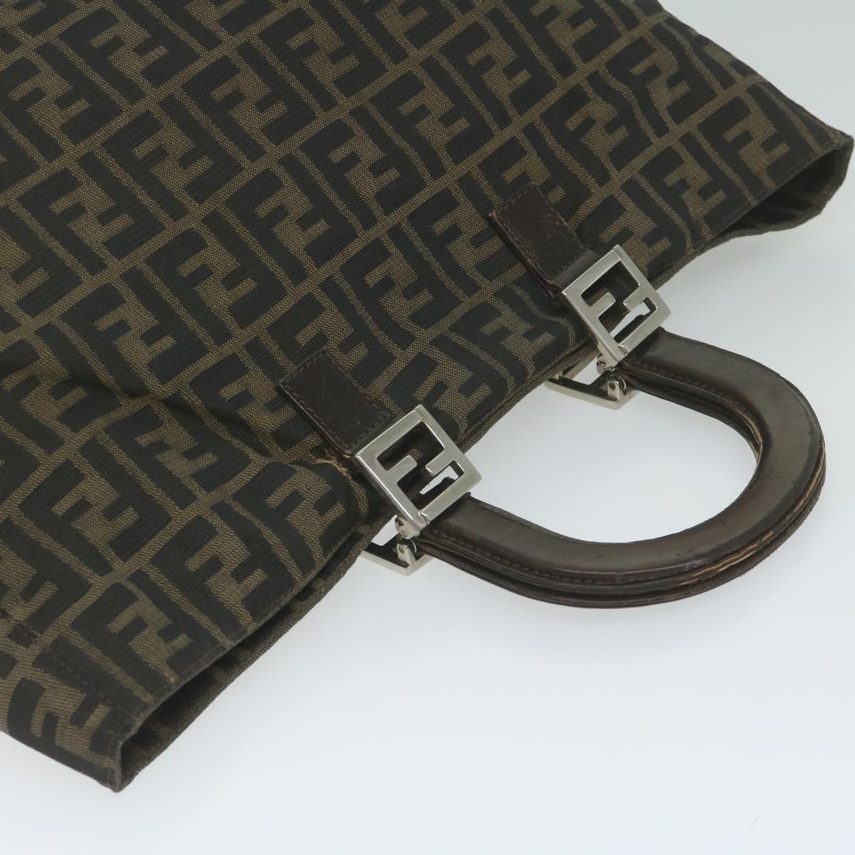 FENDI Zucca Canvas Hand Bag Black Brownep2812