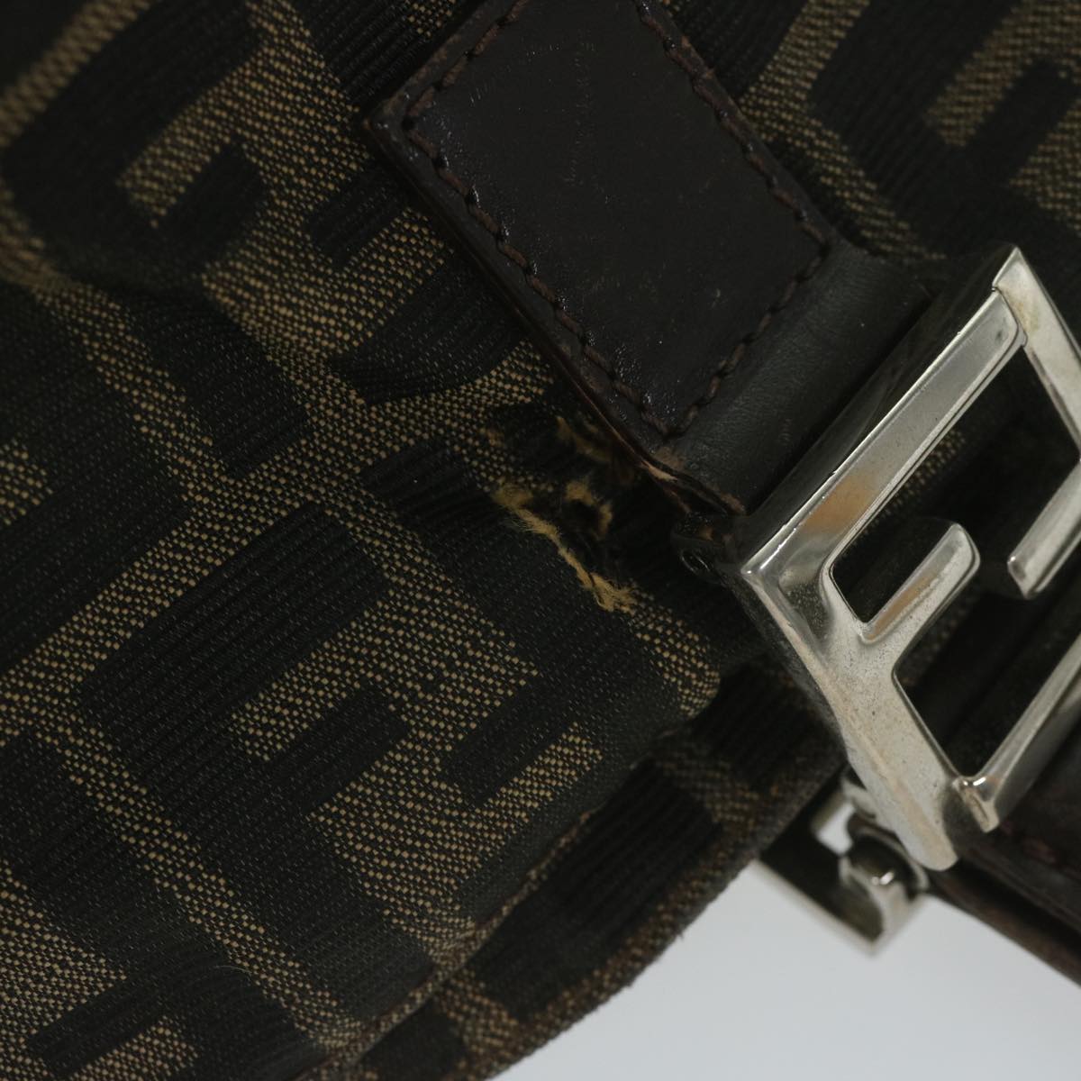 FENDI Zucca Canvas Hand Bag Black Brownep2812