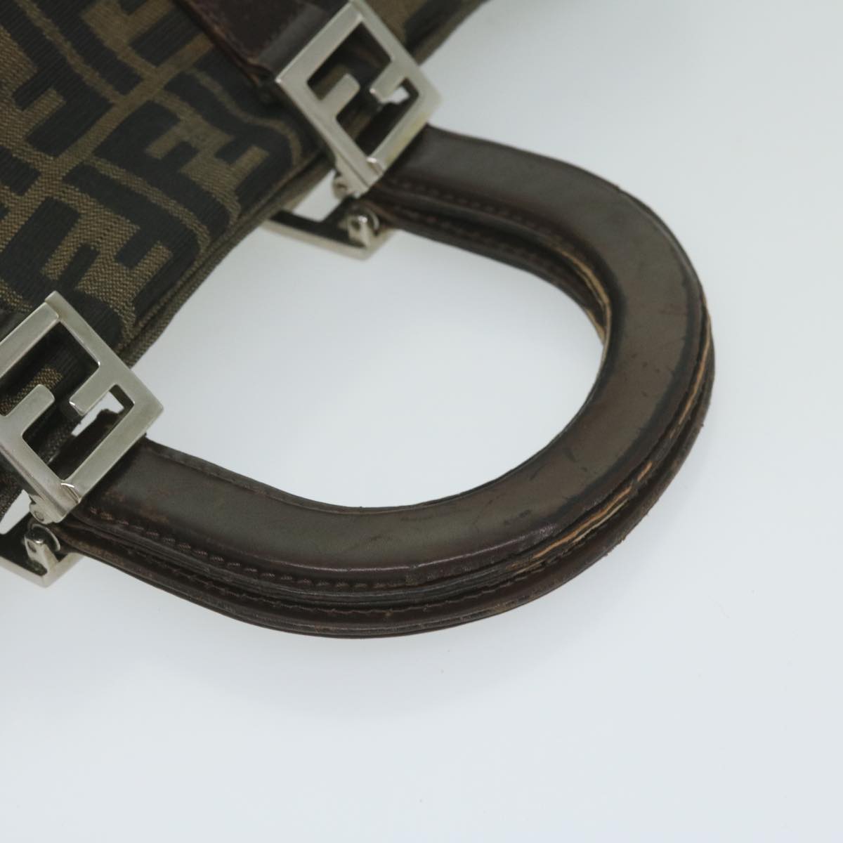 FENDI Zucca Canvas Hand Bag Black Brownep2812