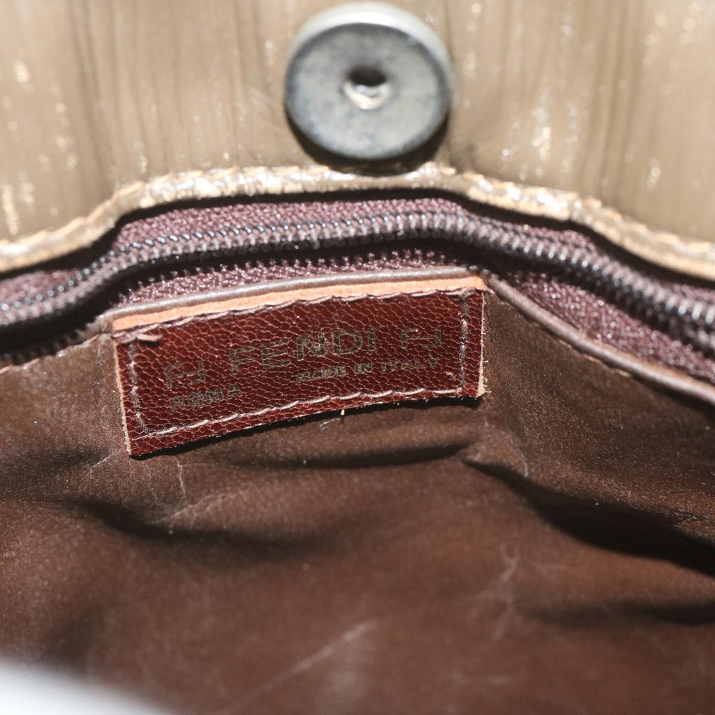 FENDI Zucchino Canvas Shoulder Bag Brownep2817