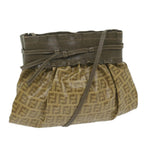 FENDI Zucchino Canvas Shoulder Bag Brownep2817