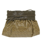FENDI Zucchino Canvas Shoulder Bag Brownep2817