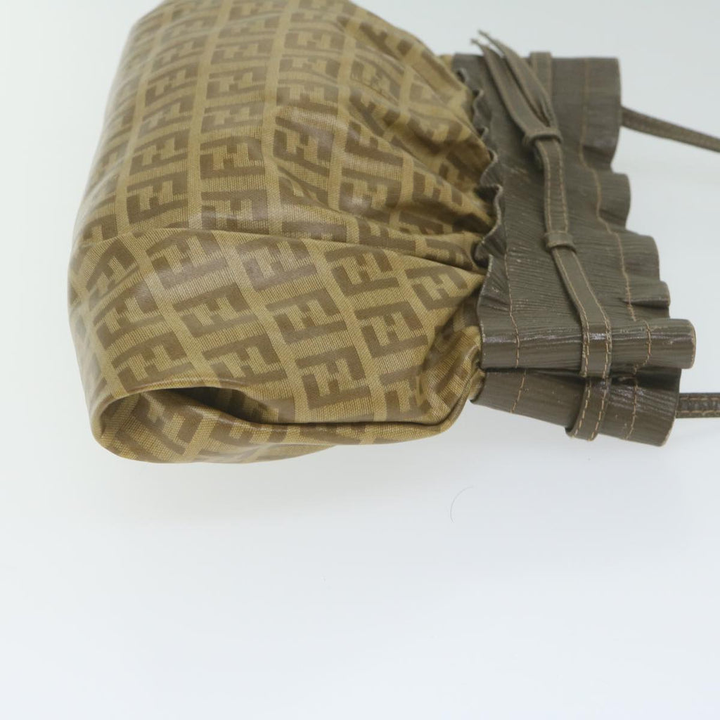FENDI Zucchino Canvas Shoulder Bag Brownep2817