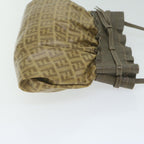 FENDI Zucchino Canvas Shoulder Bag Brownep2817