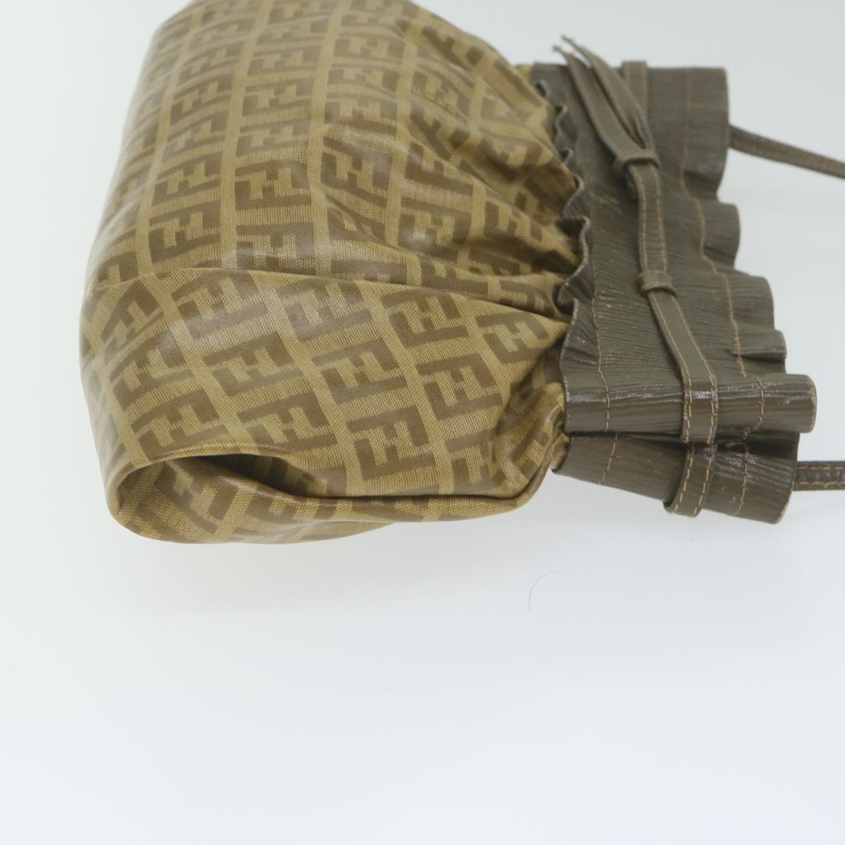 FENDI Zucchino Canvas Shoulder Bag Brownep2817