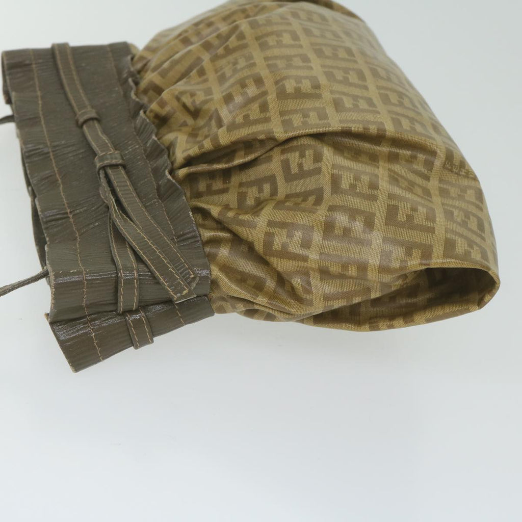 FENDI Zucchino Canvas Shoulder Bag Brownep2817