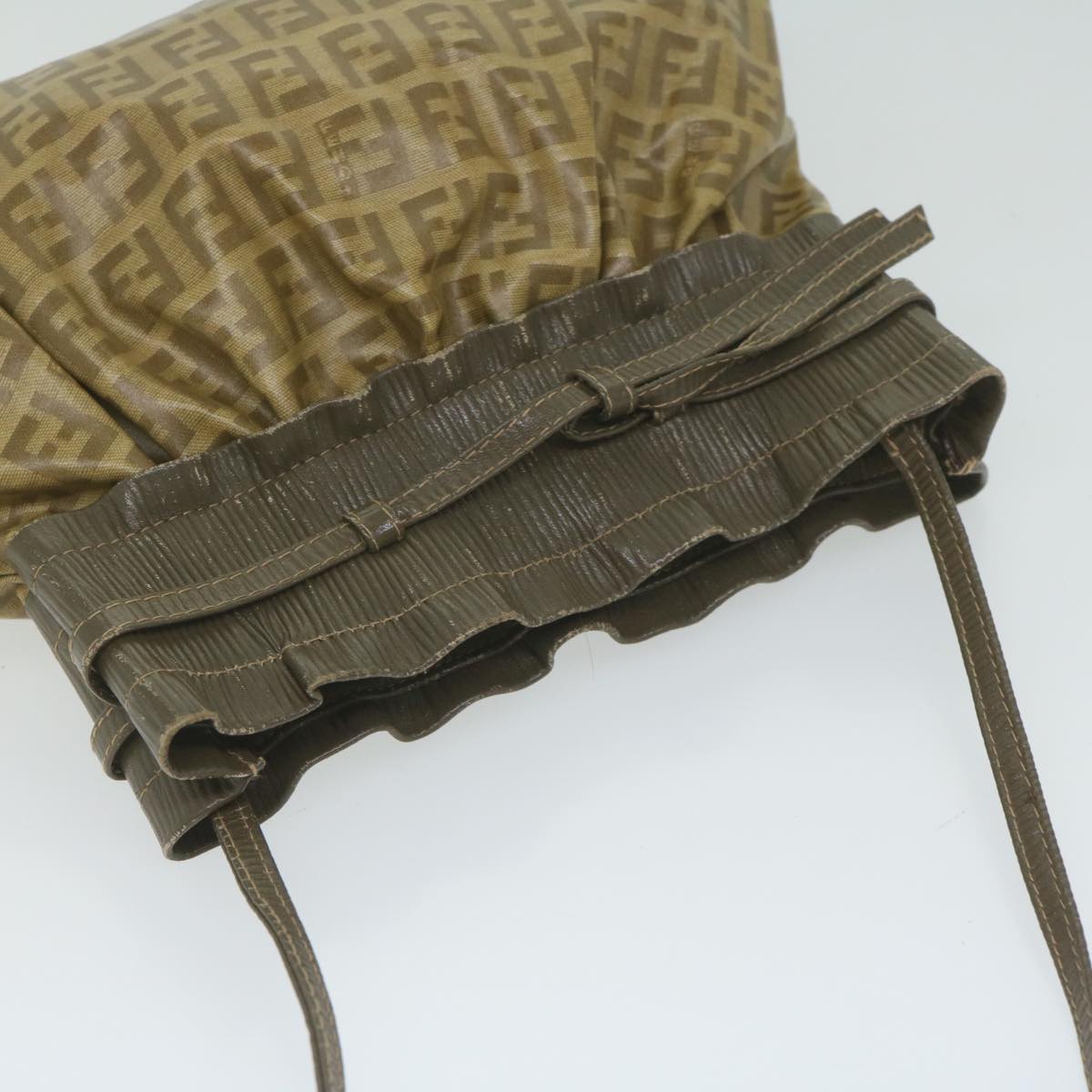 FENDI Zucchino Canvas Shoulder Bag Brownep2817