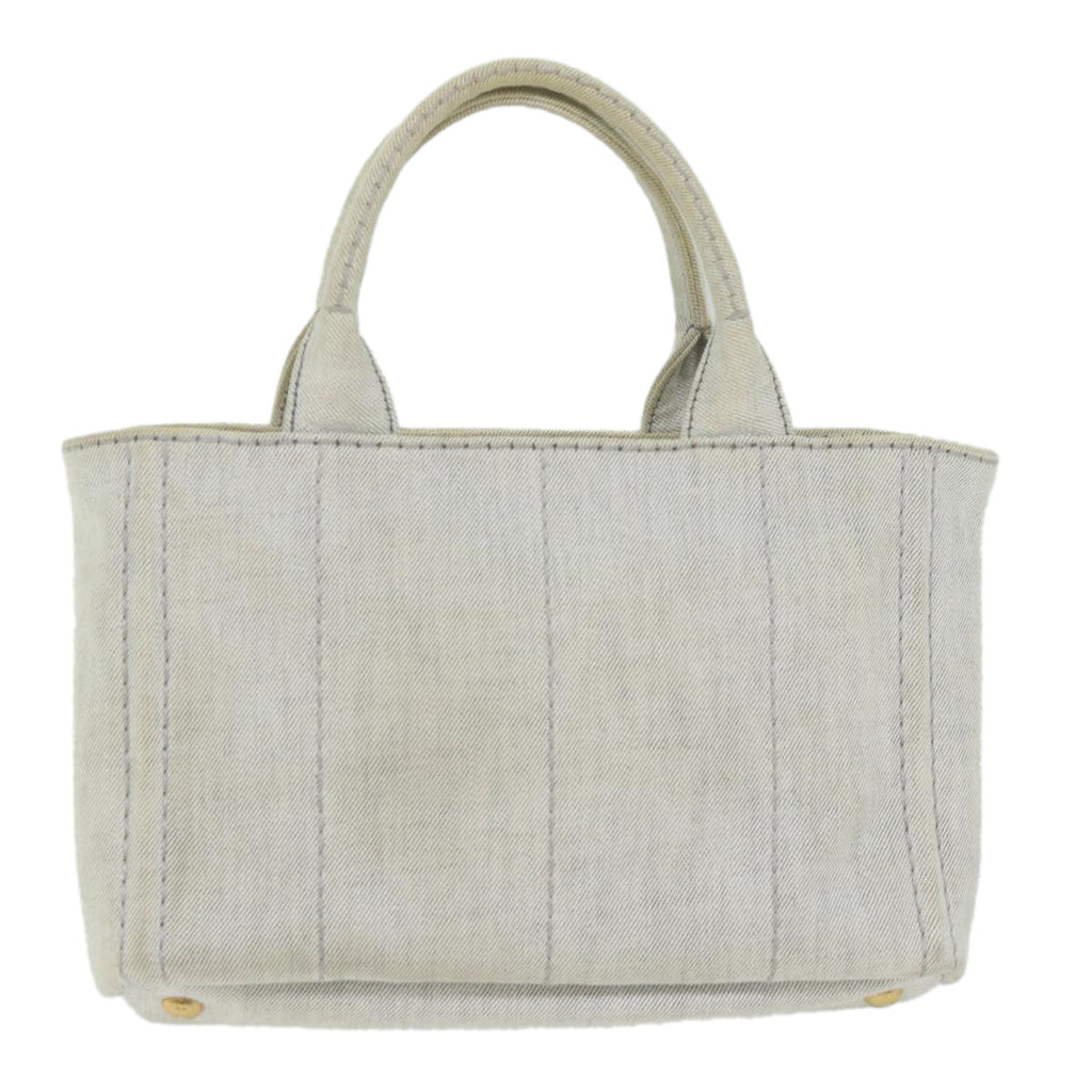PRADA Canapa PM Hand Bag Canvas White  ep2833