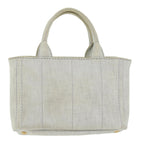 PRADA Canapa PM Hand Bag Canvas White  ep2833