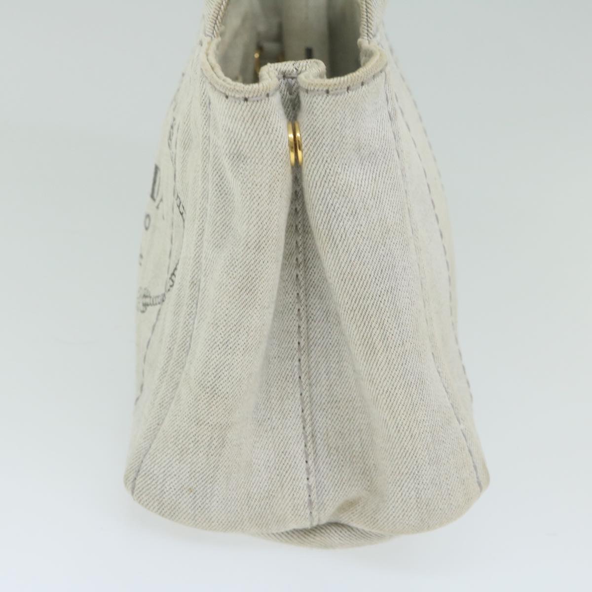 PRADA Canapa PM Hand Bag Canvas White  ep2833