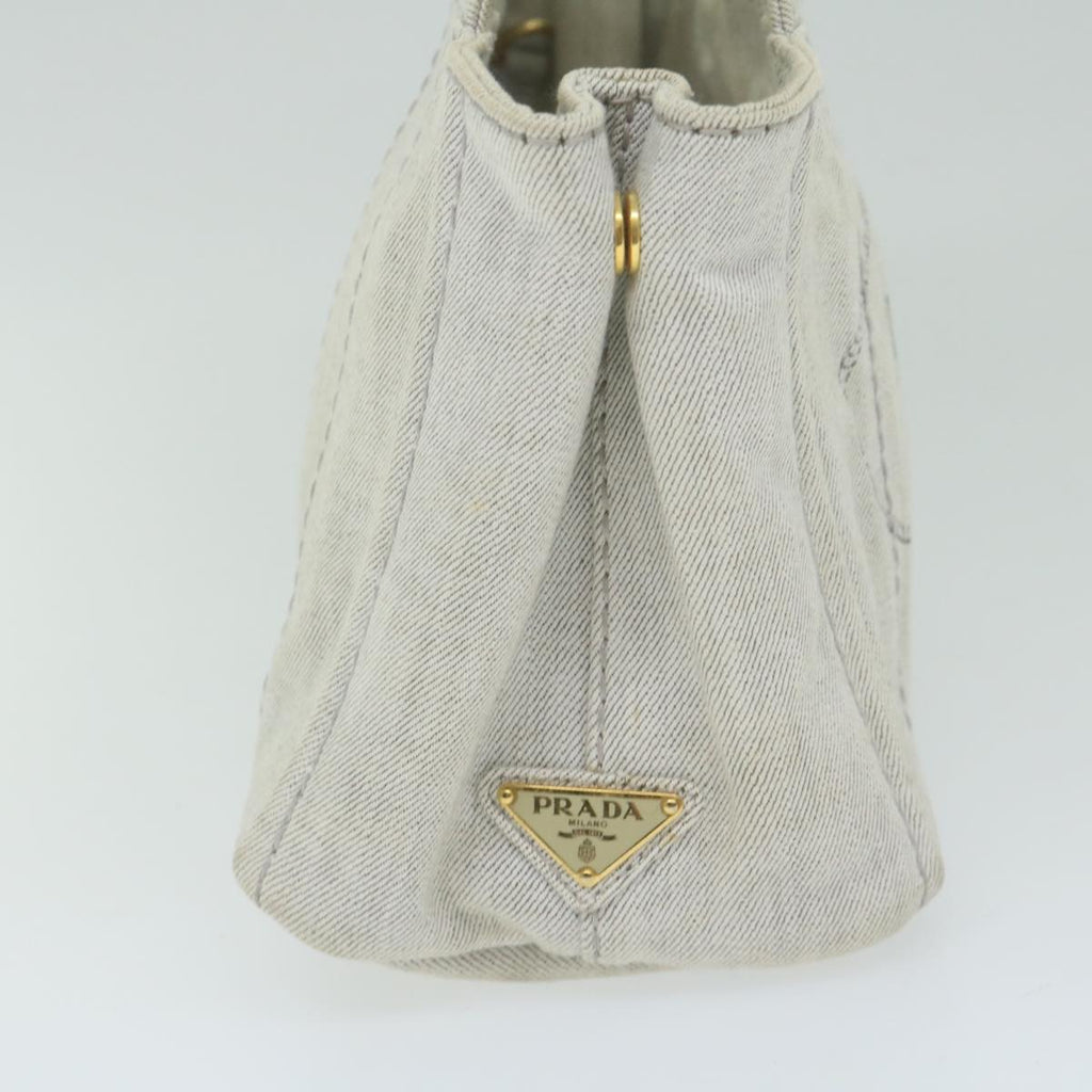 PRADA Canapa PM Hand Bag Canvas White  ep2833