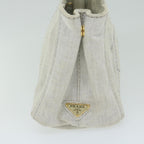PRADA Canapa PM Hand Bag Canvas White  ep2833