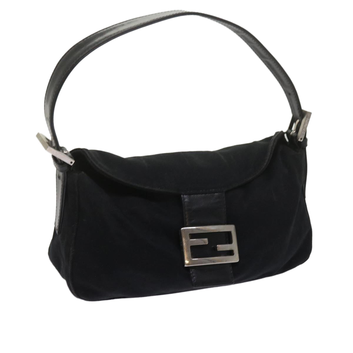 FENDI Mamma Baguette Shoulder Bag Nylon Black 2348 26725 018ep2835