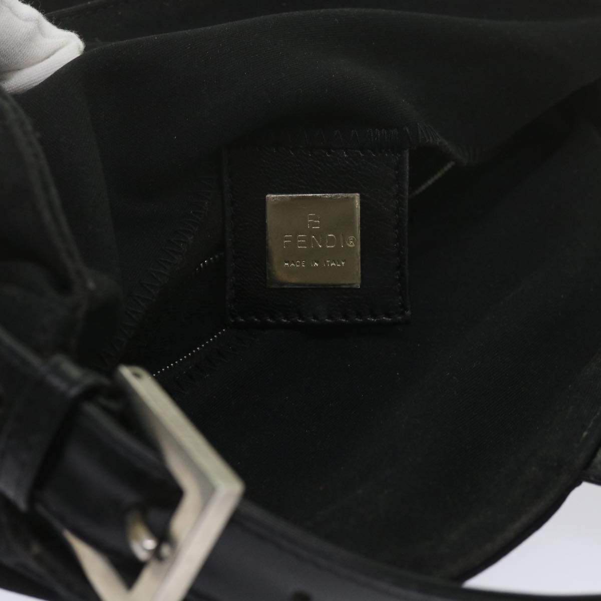 FENDI Mamma Baguette Shoulder Bag Nylon Black 2348 26725 018ep2835